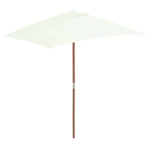 Outdoor Parasol with Wooden Pole 150x200 cm