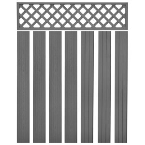 Replacement Fence Boards WPC 7 pcs 170 cm Grey