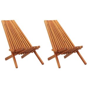 Folding Outdoor Lounge Chair Solid Acacia Wood