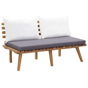 Garden Bench with Cushions 115 cm Solid Acacia Wood