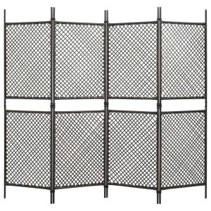 Nelson 4-Panel Room Divider Poly Rattan 240x200 cm