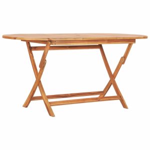 Folding Garden Table 160x80x75 cm Solid Teak Wood