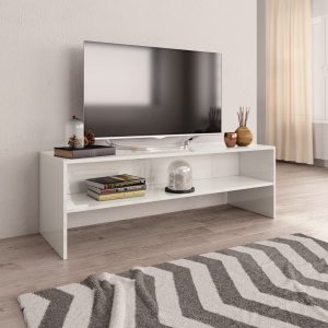 Morton TV Cabinet High Gloss White 120x40x40 cm Engineered Wood