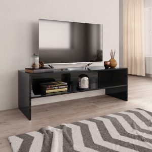 Morton TV Cabinet High Gloss Black 120x40x40 cm Engineered Wood