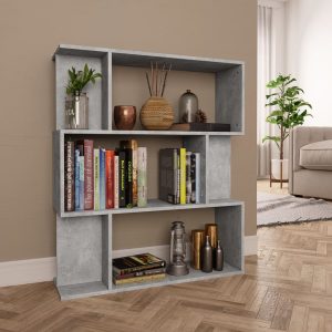 Book Cabinet/Room Divider Concrete Grey 80x24x96 cm Chipboard