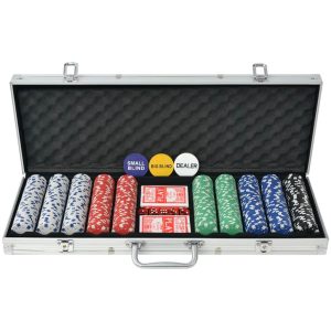 Poker Set with Chips Aluminium
