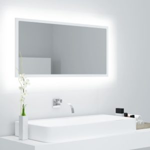 LED Bathroom Mirror 90x8.5x37 cm Engineered Wood