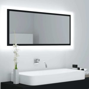 LED Bathroom Mirror 100x8.5x37 cm Engineered Wood