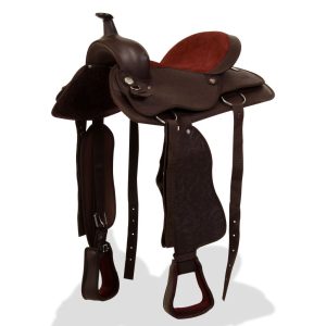 Western Saddle, Headstall&Breast Collar Real Leather 17