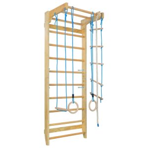 Indoor Climbing Playset with Ladders Rings Wood