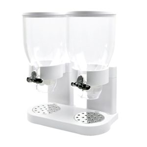 Double Cereal Dispenser Dry Food Storage Container Dispense Machine