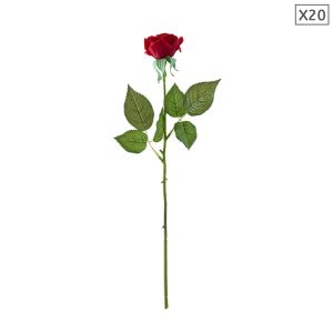 20pcs Artificial Silk Flower Fake Rose Bouquet Table Decor Red