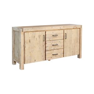 Buffet Sideboard in Oak Colour Constructed with Solid Acacia Wooden Frame Storage Cabinet with Drawers