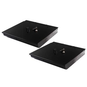 2X 4 Bills 8 Coins Cash Tray With Lockable Lid Heavy Duty Spare Cash Tray Black