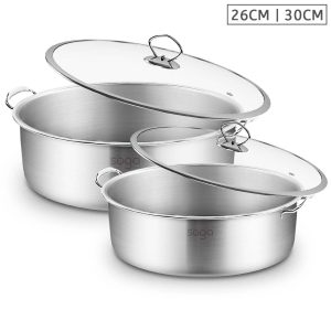 Stainless Steel Casserole With Lid Induction Cookware