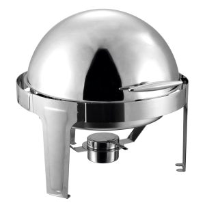 6L Stainless Steel Chafing Food Warmer Catering Dish Round Roll Top