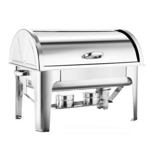 4.5L Dual Tray Stainless Steel Roll Top Chafing Dish Food Warmer