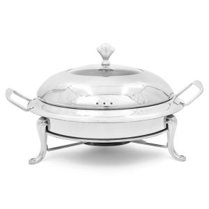 Stainless Steel Round Buffet Chafing Dish Cater Food Warmer Chafer with Glass Top Lid