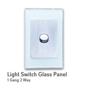 Vertical Wall Switch 2 Way Ocean Blue Glass Frame