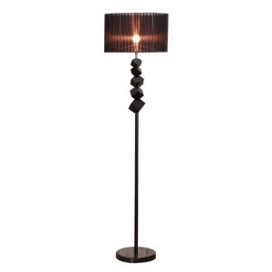 Floor Lamp Metal Base Standing Light with Dark Shade Tall Lamp