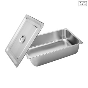 Gastronorm GN Pan Full Size 1/1 GN Pan Deep Stainless Steel Tray With Lid