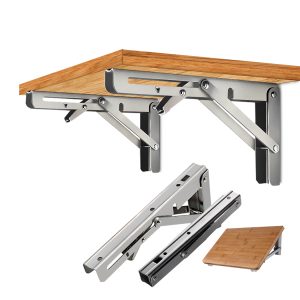 2Pcs Folding Table Bracket Stainless Steel Triangle 150KG Wall Shelf Bench