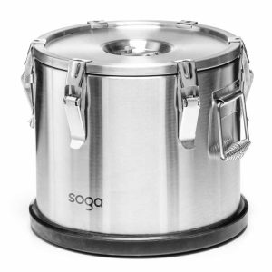20L 304 Stainless Steel Insulated Food Carrier Warmer Container with Anti Slip Rubber Bottom