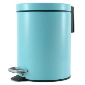 Foot Pedal Stainless Steel Rubbish Recycling Garbage Waste Trash Bin Round 12L Blue