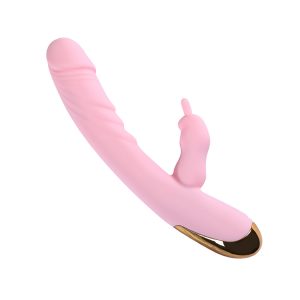 Vibrator Rabbit Double Motor G-Spot Dildo Massager Rechargeable Sex Toys Female Pink