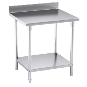 Commercial Catering Kitchen Stainless Steel Prep Work Bench Table with Back-splash