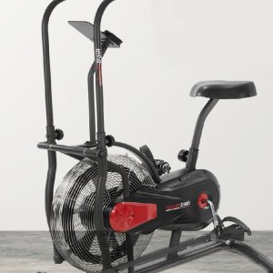 Powertrain Air Resistance Fan Exercise Bike for Cardio - Black