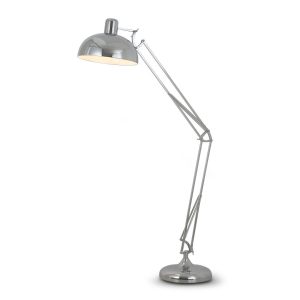 Metal Architect Floor Lamp Shade Adjustable Height - Chrome