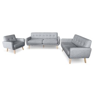 Westphalia 6-Seater Linen Sofa Set Couch Futon