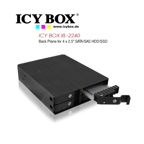 ICY BOX Backplane for 4x 2.5″ (6.35 cm) SATA / SAS HDDs or SSDs (IB-2240SSK)
