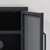 Mini Mesh Door Storage Cabinet Organizer Bedside Table Black