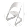 Set of 4 Dining Chairs Office Cafe Lounge Seat Stackable Plastic Leisure Chairs White