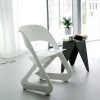 Set of 4 Dining Chairs Office Cafe Lounge Seat Stackable Plastic Leisure Chairs White