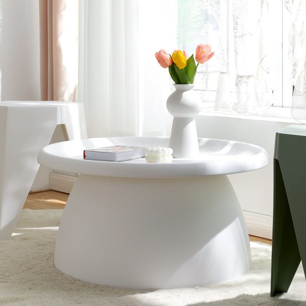 Coffee Table Mushroom Nordic Round Large Side Table 70CM White