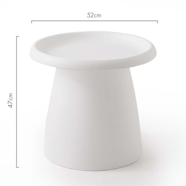Coffee Table Mushroom Nordic Round Small Side Table 50CM White