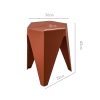 Set of 2 Puzzle Stool Plastic Stacking Stools Chair Outdoor Indoor Red