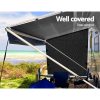 Black Privacy Screen 1.95 x 2.2M End Wall or Side Sun Shade Roll Out