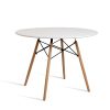 Dining Table 4 Seater Round Replica DSW Eiffel Kitchen Timber White