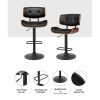 Bar Stool Gas Lift Wooden PU Leather – Black and Wood