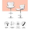 Set of 4 PU Leather Patterned Bar Stools – White and Chrome