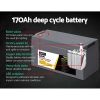 170Ah Deep Cycle Battery 12V AGM Marine Sealed Power Portable Box Solar Camping