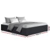 TDouble Size Storage Gas Lift Bed Frame without Headboard Fabric Charcoal
