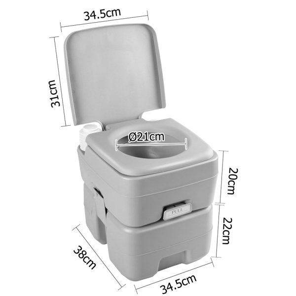 20L Portable Outdoor Camping Toilet – Grey