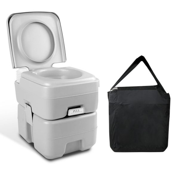 20L Portable Outdoor Camping Toilet with Carry Bag- Grey