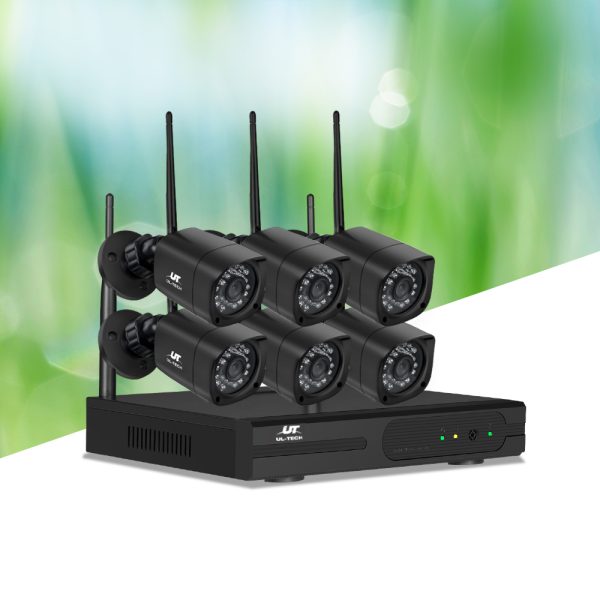 3MP 8CH NVR Wireless 6 Security Cameras Set