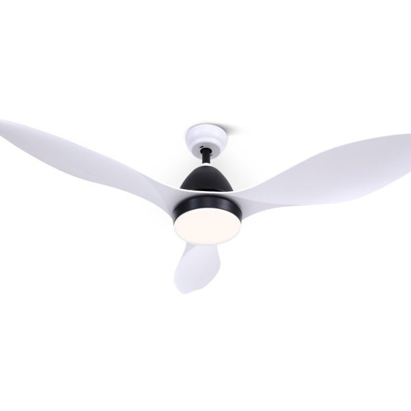 Devanti Ceiling Fan Light Remote Control Ceiling Fans White 48” 3 Blades